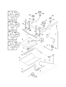 Burner parts for Kenmore Range 790.77493803 (79077493803, 790 77493803) from AppliancePartsPros.com