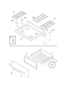 Top / Drawer parts for Kenmore Range 790.77493804 (79077493804, 790 77493804) from AppliancePartsPros.com
