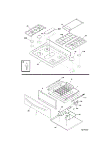 Top / Drawer parts for Kenmore Range 790.77513800 (79077513800, 790 77513800) from AppliancePartsPros.com