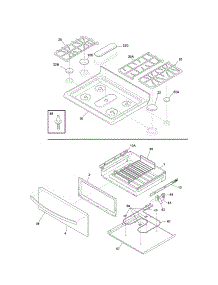 Top / Drawer parts for Kenmore Range 790.77513806 (79077513806, 790 77513806) from AppliancePartsPros.com