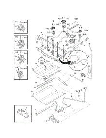 Burner parts for Kenmore Range 790.77532805 (79077532805, 790 77532805) from AppliancePartsPros.com