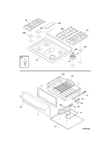 Top / Drawer parts for Kenmore Range 790.77543800 (79077543800, 790 77543800) from AppliancePartsPros.com