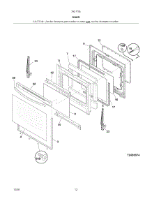 Door parts for Kenmore Range 790.77552800 (79077552800, 790 77552800) from AppliancePartsPros.com