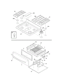 Top / Drawer parts for Kenmore Range 790.77559800 (79077559800, 790 77559800) from AppliancePartsPros.com