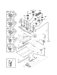 Burner parts for Kenmore Range 790.78303013 (79078303013, 790 78303013) from AppliancePartsPros.com