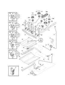 Burner parts for Kenmore Range 790.78309010 (79078309010, 790 78309010) from AppliancePartsPros.com