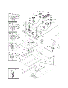 Burner parts for Kenmore Range 790.78309012 (79078309012, 790 78309012) from AppliancePartsPros.com