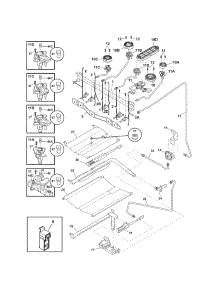 Burner parts for Kenmore Range 790.78403013 (79078403013, 790 78403013) from AppliancePartsPros.com