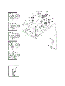 Burner parts for Kenmore Range 790.78509010 (79078509010, 790 78509010) from AppliancePartsPros.com
