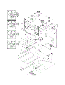 Burner parts for Kenmore Range 790.78644603 (79078644603, 790 78644603) from AppliancePartsPros.com