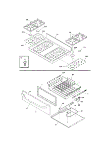 Top / Drawer parts for Kenmore Range 790.78693402 (79078693402, 790 78693402) from AppliancePartsPros.com