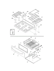 Top / Drawer parts for Kenmore Range 790.78853601 (79078853601, 790 78853601) from AppliancePartsPros.com