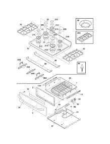 Top / Drawer parts for Kenmore Range 790.79213302 (79079213302, 790 79213302) from AppliancePartsPros.com