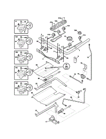 Burner parts for Kenmore Range 790.79372400 (79079372400, 790 79372400) from AppliancePartsPros.com