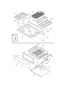 Top / Drawer parts for Kenmore Range 790.79424600 (79079424600, 790 79424600) from AppliancePartsPros.com