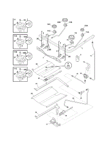 Burner parts for Kenmore Range 790.79433801 (79079433801, 790 79433801) from AppliancePartsPros.com