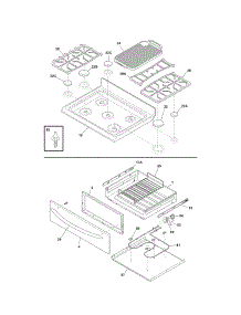 Top / Drawer parts for Kenmore Range 790.79463603 (79079463603, 790 79463603) from AppliancePartsPros.com