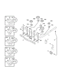 Burner parts for Kenmore Range 790.79463603 (79079463603, 790 79463603) from AppliancePartsPros.com