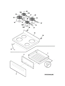 Top / Drawer parts for Kenmore Range 790.90011311 (79090011311, 790 90011311) from AppliancePartsPros.com