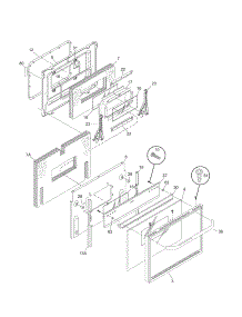 Door parts for Kenmore Range 790.90152304 (79090152304, 790 90152304) from AppliancePartsPros.com