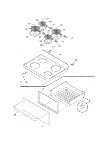Top / Drawer parts for Kenmore Range 790.91073700 (79091073700, 790 91073700) from AppliancePartsPros.com