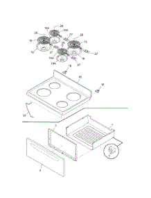 Top / Drawer parts for Kenmore Range 790.91074602 (79091074602, 790 91074602) from AppliancePartsPros.com