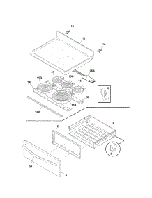 Top / Drawer parts for Kenmore Range 790.92803013 (79092803013, 790 92803013) from AppliancePartsPros.com