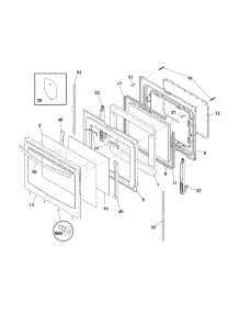 Door parts for Kenmore Range 790.92903012 (79092903012, 790 92903012) from AppliancePartsPros.com