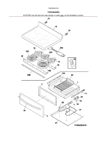 Top / Drawer parts for Kenmore Range 790.94243314 (79094243314, 790 94243314) from AppliancePartsPros.com