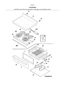 Top / Drawer parts for Kenmore Range 790.94249314 (79094249314, 790 94249314) from AppliancePartsPros.com