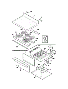 Top / Drawer parts for Kenmore Range 790.95929303 (79095929303, 790 95929303) from AppliancePartsPros.com