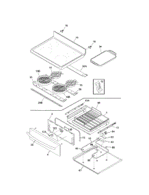 Top / Drawer parts for Kenmore Range 790.96623700 (79096623700, 790 96623700) from AppliancePartsPros.com