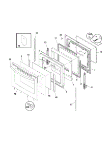 Door parts for Kenmore Range 790.96633701 (79096633701, 790 96633701) from AppliancePartsPros.com