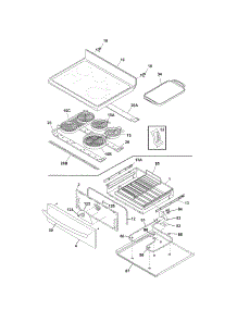 Top / Drawer parts for Kenmore Range 790.96643700 (79096643700, 790 96643700) from AppliancePartsPros.com