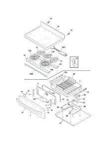 Top / Drawer parts for Kenmore Range 790.97102012 (79097102012, 790 97102012) from AppliancePartsPros.com
