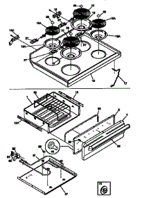 Top / Drawer parts for Kenmore Range 790.97471790 (79097471790, 790 97471790) from AppliancePartsPros.com