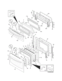 Door parts for Kenmore Range 790.98023801 (79098023801, 790 98023801) from AppliancePartsPros.com