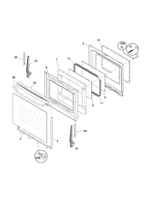 Door parts for Kenmore Range 790.99124403 (79099124403, 790 99124403) from AppliancePartsPros.com