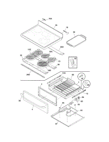 Top / Drawer parts for Kenmore Range 790.9912940B (7909912940B, 790 9912940B) from AppliancePartsPros.com