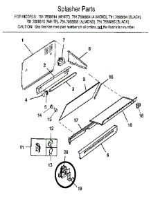Splasher parts for Kenmore Range 791.7898894 (7917898894, 791 7898894) from AppliancePartsPros.com