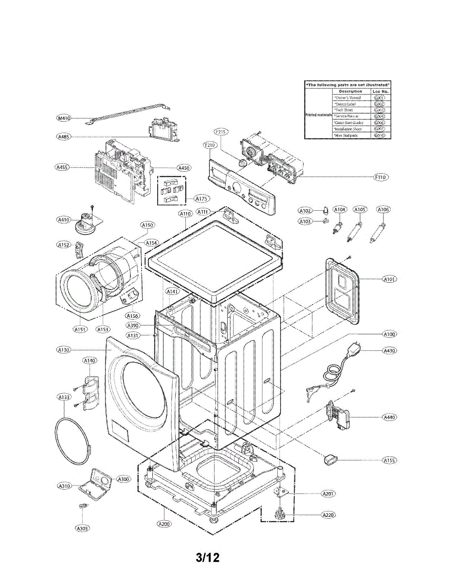 Panel Assembly Part Parts for Kenmore 796.41472210 (79641472210, 796 41472210): Cabinet And ...