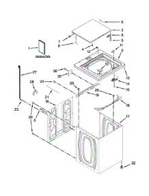 Top And Cabinet Parts parts for Kenmore Washer 7MKTWS300DW0 from AppliancePartsPros.com