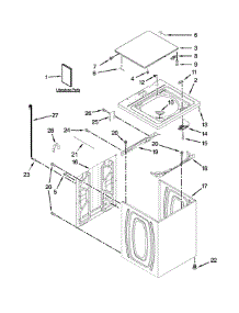 Top And Cabinet Parts parts for Kenmore Washer 7MKTWS400DW0 from AppliancePartsPros.com