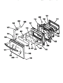 Door parts for Kenmore Wall Oven 911.47465791 (91147465791, 911 47465791) from AppliancePartsPros.com