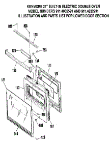 Lower Door Section parts for Kenmore Wall Oven 911.4832591 (9114832591, 911 4832591) from AppliancePartsPros.com