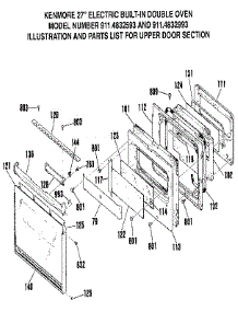 Upper Door Section parts for Kenmore Wall Oven 911.4832593 (9114832593, 911 4832593) from AppliancePartsPros.com