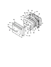 Door Section parts for Kenmore Wall Oven 911.49485992 (91149485992, 911 49485992) from AppliancePartsPros.com