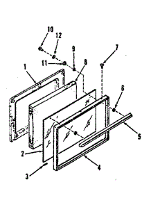 Oven Door Section For Model Number 911.7158811 parts for Kenmore Range 911.6178811 (9116178811, 911 6178811) from AppliancePartsPros.com