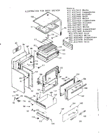 Body Section parts for Kenmore Range 911.6217425 (9116217425, 911 6217425) from AppliancePartsPros.com