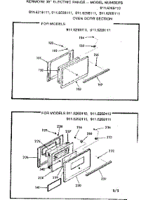 Oven Door Section parts for Kenmore Range 911.6218111 (9116218111, 911 6218111) from AppliancePartsPros.com